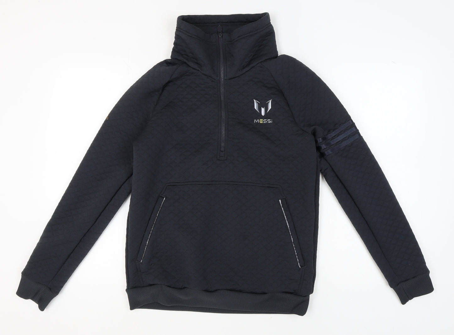Adidas Boys Black Sweatshirt 15-16 Years 1/2 Zip Sports