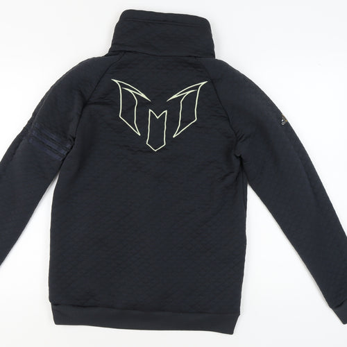 Adidas Boys Black Sweatshirt 15-16 Years 1/2 Zip Sports