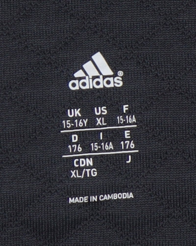 Adidas Boys Black Sweatshirt 15-16 Years 1/2 Zip Sports