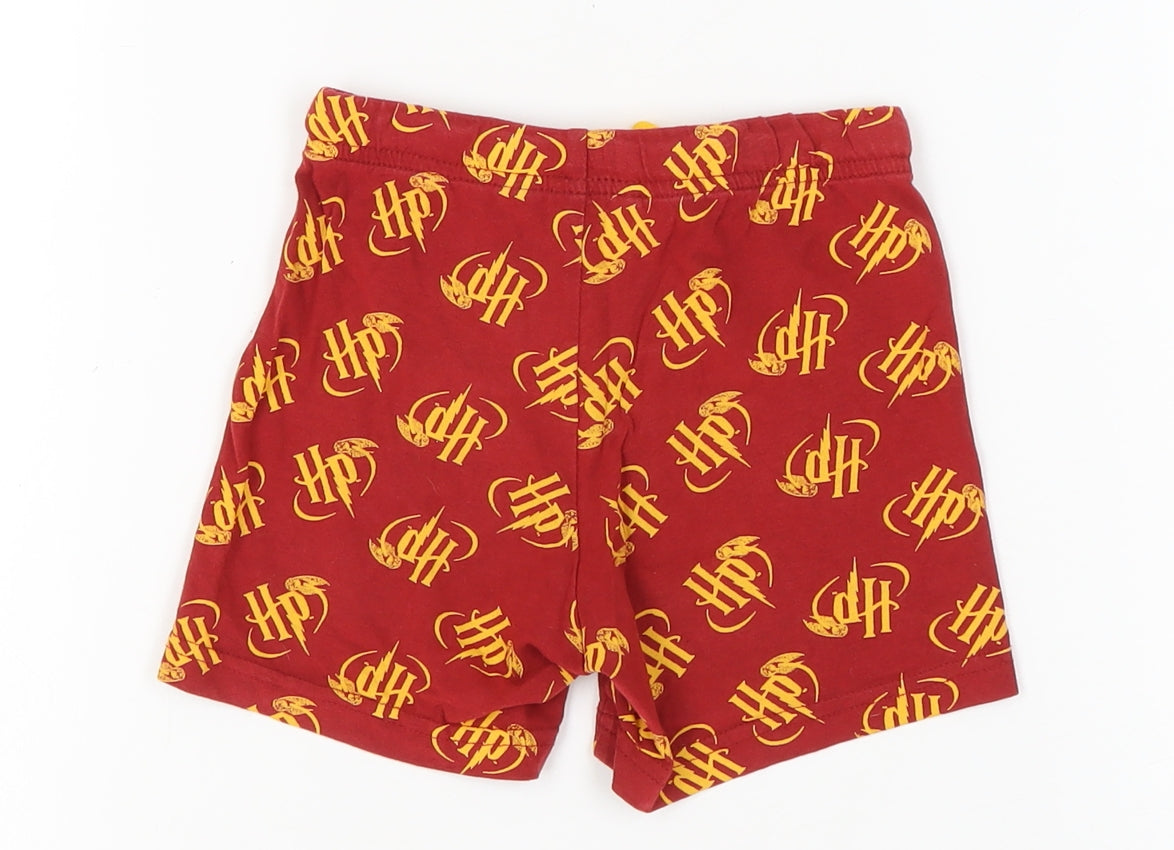 Harry Potter Boys Red Shorts 3-4 Years Elastic Waist