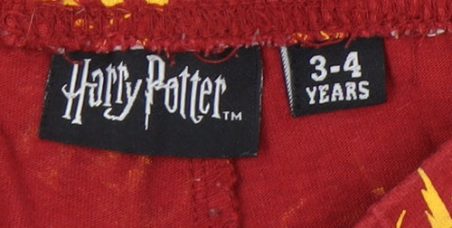 Harry Potter Boys Red Shorts 3-4 Years Elastic Waist
