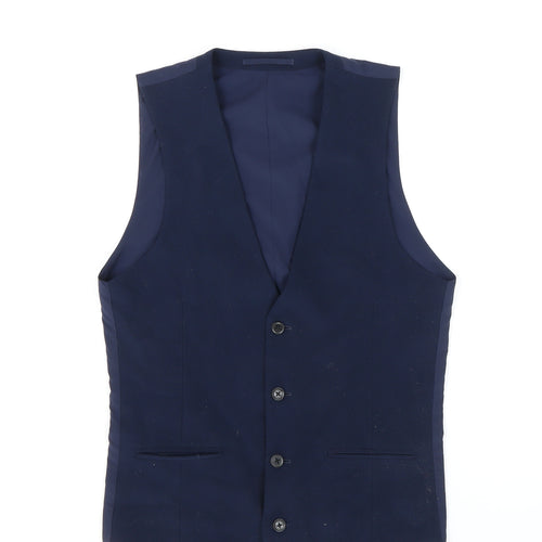 ONE SIX 5IVE Men’s Blue Slim Fit Waistcoat Size 34R