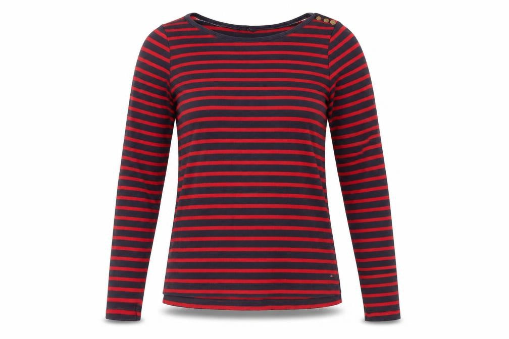 Front view of Tommy Hilfiger Women's Multicoloured Striped T-Shirt - S
