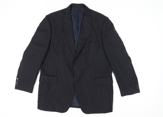 Gieves & Hawkes Men's Blue Striped Blazer 44 S