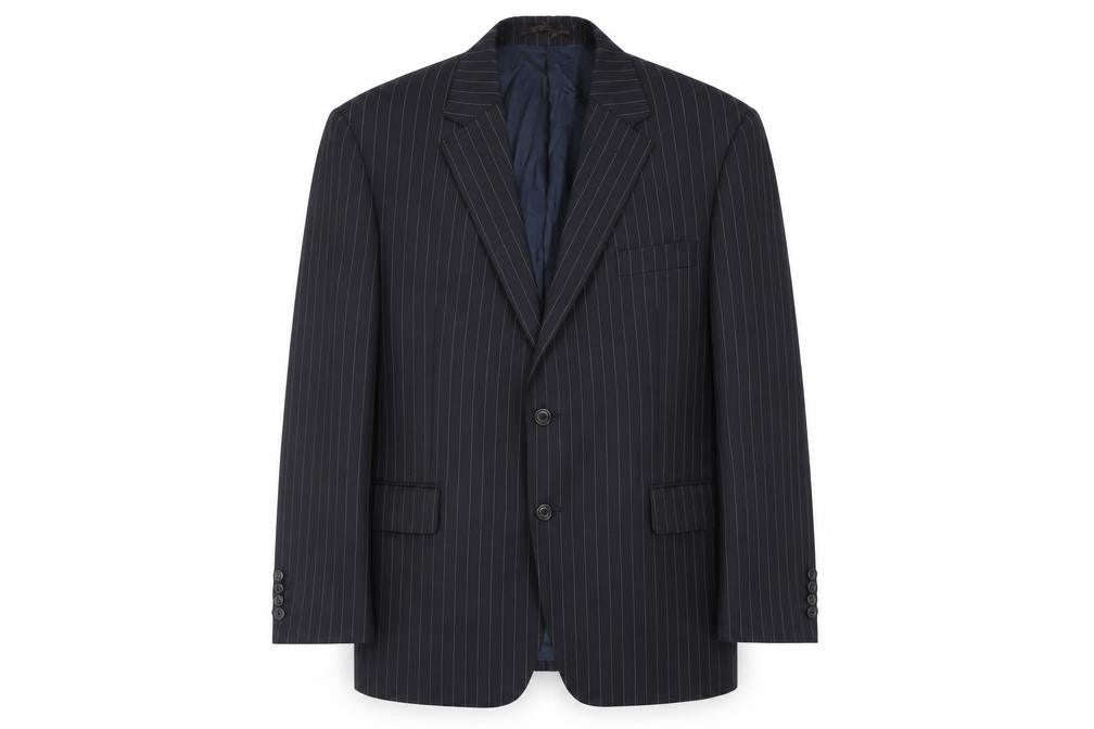 Gieves & Hawkes Men's Blue Striped Blazer 44 S