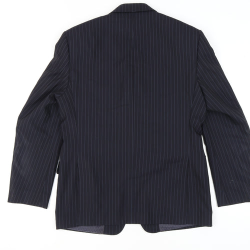 Marks and Spencer Men's Blue Striped Blazer 40R