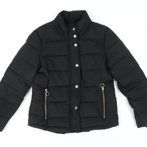 Topshop Women's Black Puffer Jacket Size 10