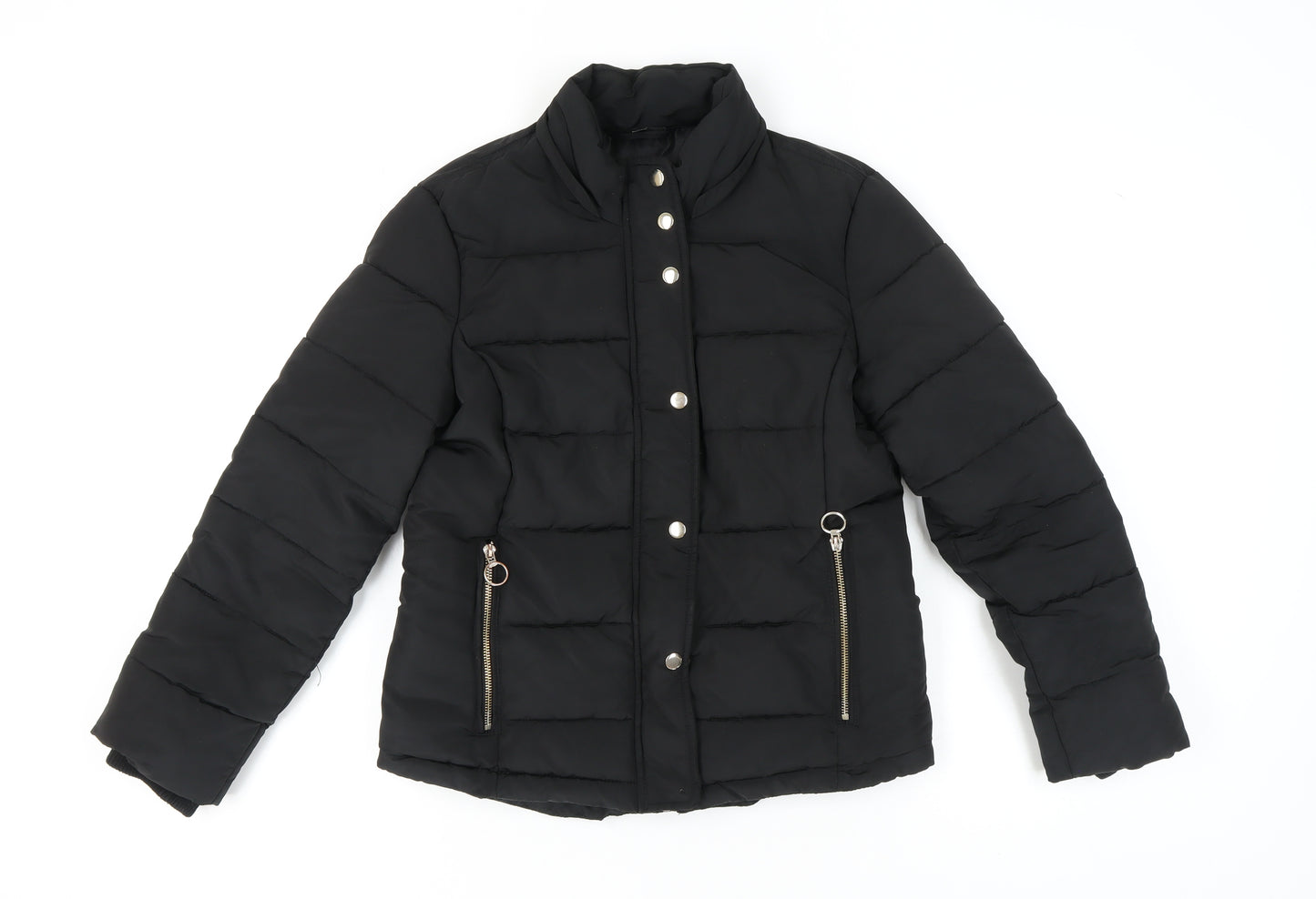 Topshop Women's Black Puffer Jacket Size 10