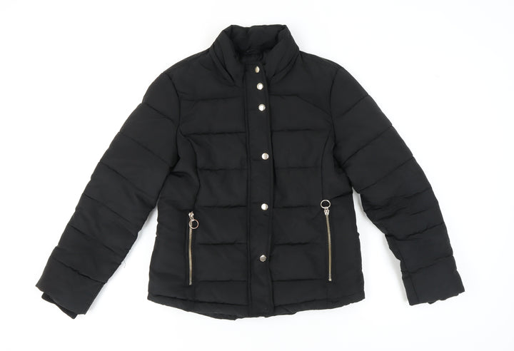 Topshop Women's Black Puffer Jacket Size 10
