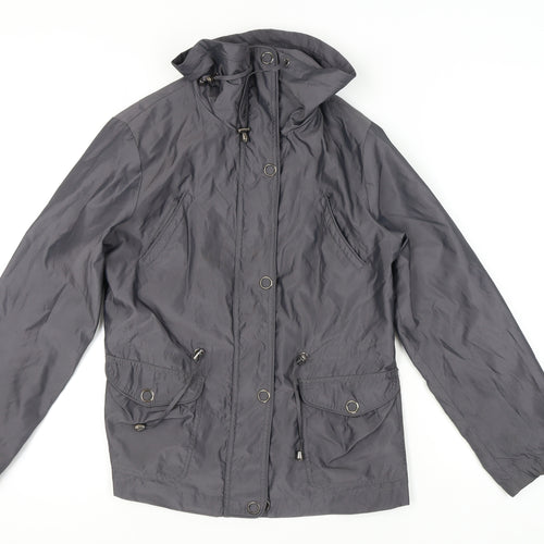 Debenhams Grey Parka Jacket Women Size 12 Hooded