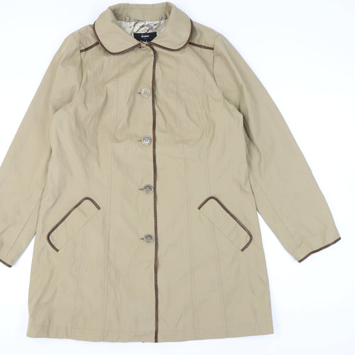 Dennis Basso Women's Beige Mid-Length Coat M