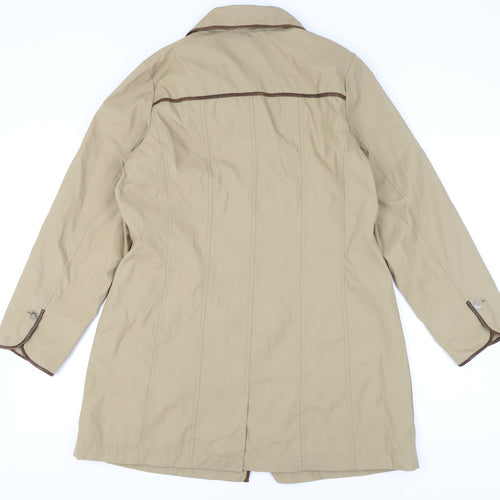 Dennis Basso Women's Beige Mid-Length Coat M