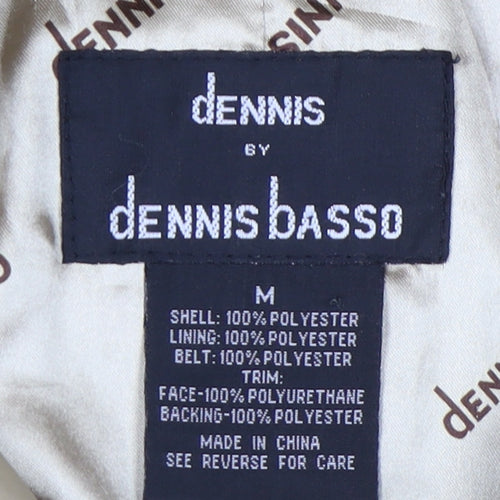 Dennis Basso Women's Beige Mid-Length Coat M