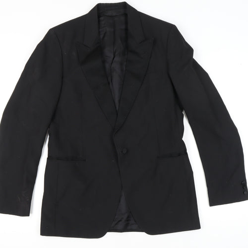 Dormie Mens Black 40L Wool Tuxedo Blazer Formal Jacket