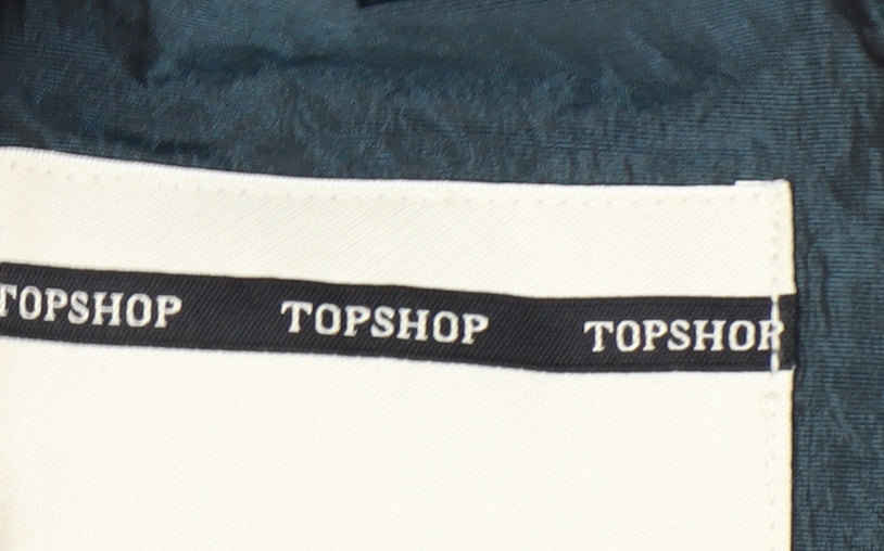 Topshop Women's Blue Pea Coat Jacket - Size 16