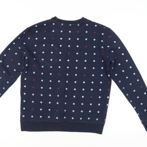 Voi Jeans Blue Polka Dot Pullover Sweatshirt, Size 10, Unisex