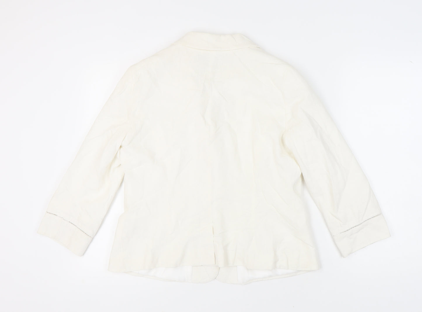 BHS Women's White Linen Blazer Size 16 - Business Workwear