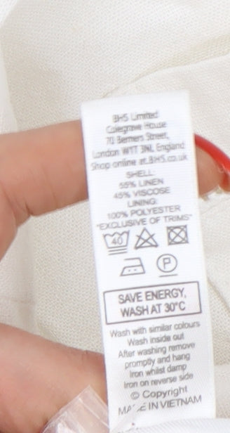 BHS Women's White Linen Blazer Size 16 - Business Workwear