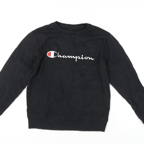 Champion Black Pullover Sweatshirt, Unisex, Lightweight, L