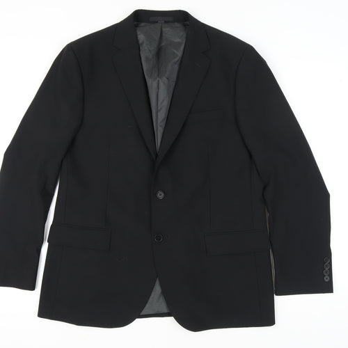 Marks and Spencer Men's Black 42R Blazer - Formal Style