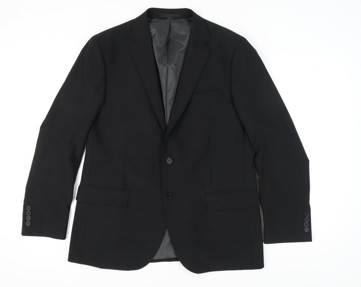 Marks and Spencer Men's Black 42R Blazer - Formal Style