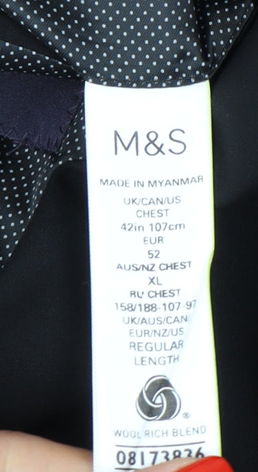 Marks and Spencer Men's Black 42R Blazer - Formal Style