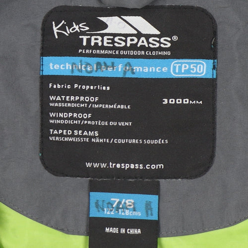 Trespass Boys Grey Waterproof Rain Coat 7-8 Years