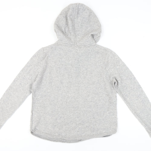 White Stuff Women's Grey Pullover Hoodie Jumper Size 14