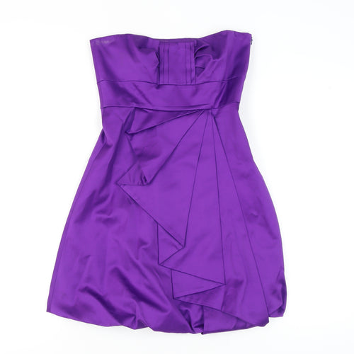 Karen Millen Women's Purple Strapless Party Dress, Size 8