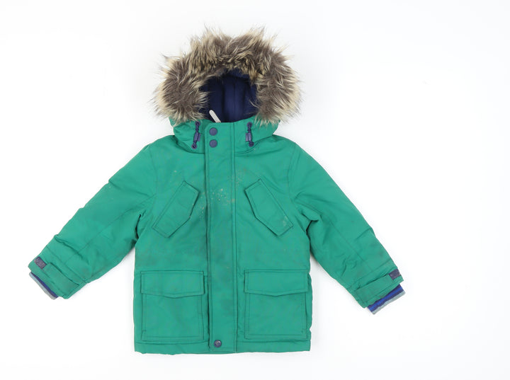 Boden Girls Green Parka, Hooded Coat, 2-3 Years, Winter Warmth