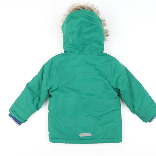 Boden Girls Green Parka, Hooded Coat, 2-3 Years, Winter Warmth