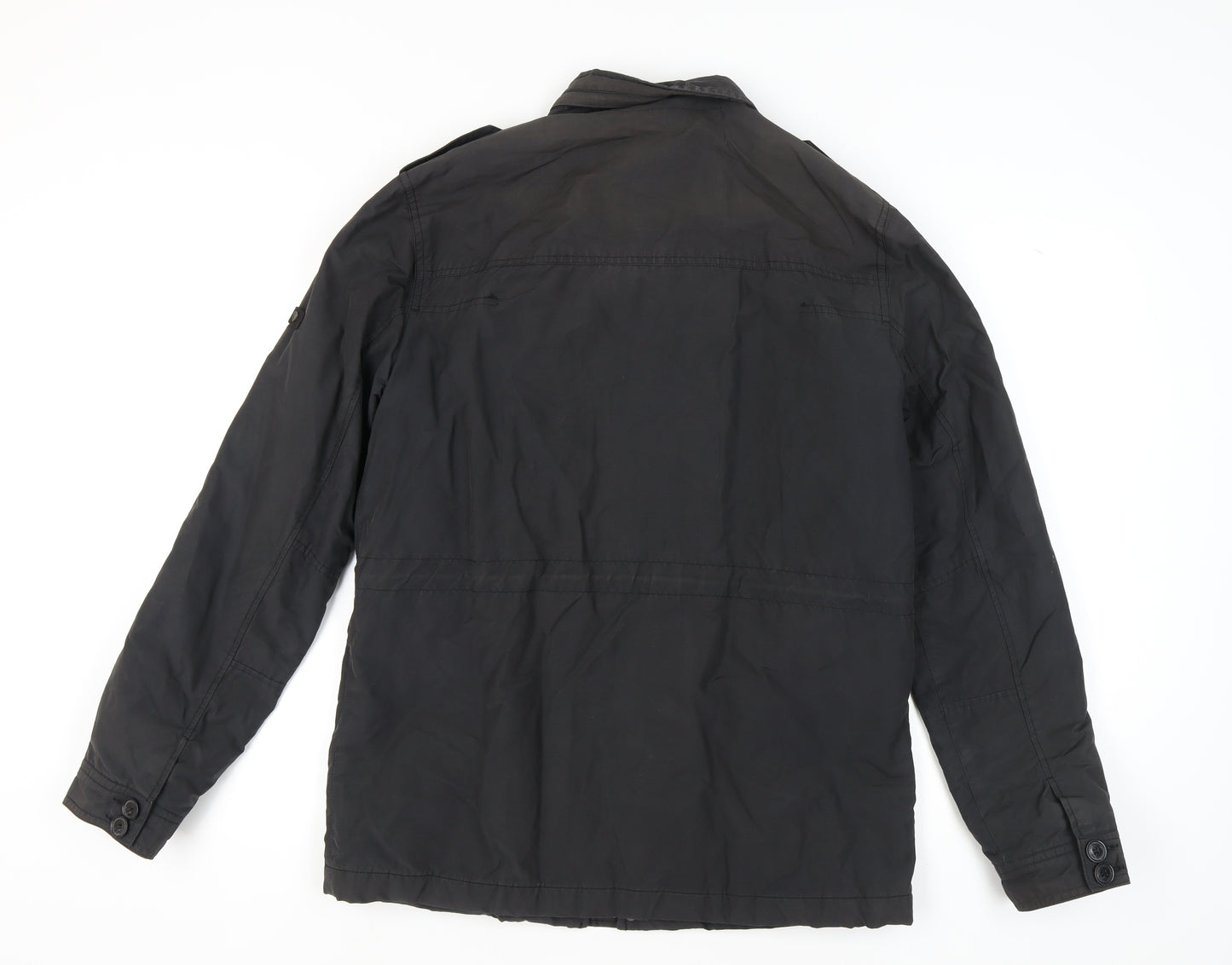 Ben Sherman Men's Black Nylon Blend Military Jacket Size L