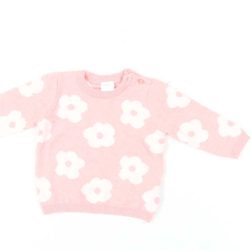 Next Pink Floral Baby Jumper 3-6 Months Unisex Pullover