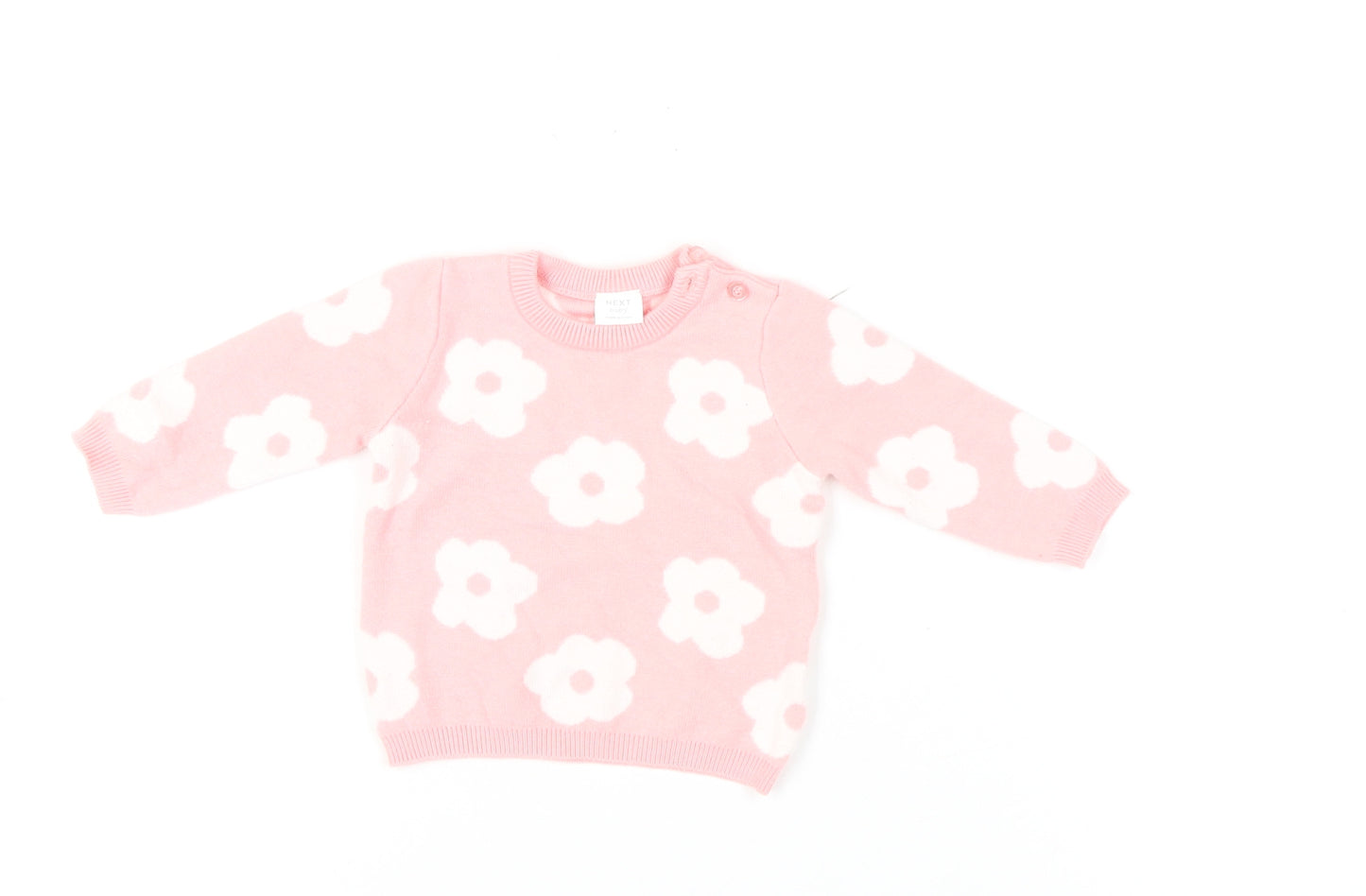Next Pink Floral Baby Jumper 3-6 Months Unisex Pullover