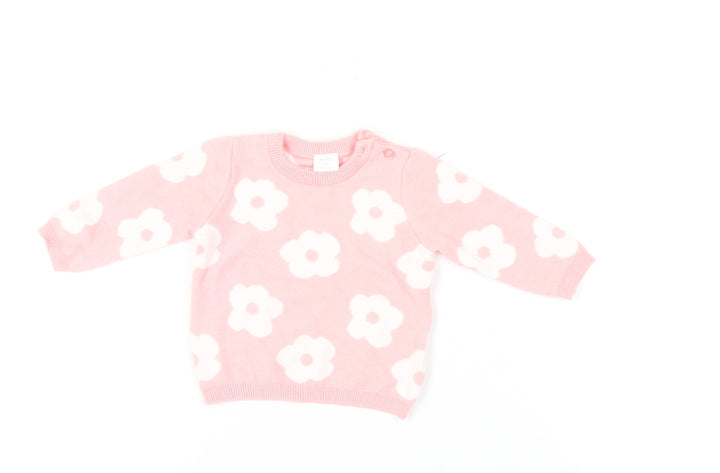 Next Pink Floral Baby Jumper 3-6 Months Unisex Pullover