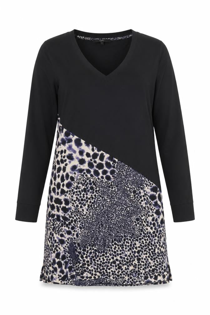 Front view of Next Women's Black Leopard Print Shift Dress, size 14
