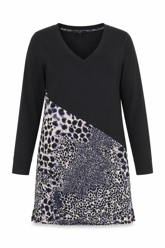 Front view of Next Women's Black Leopard Print Shift Dress, size 14