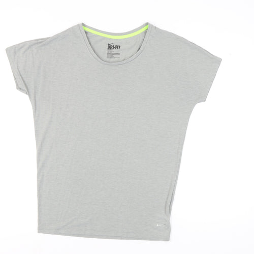 Nike Grey Dri-FIT Women's T-Shirt M - Casual Gym Top