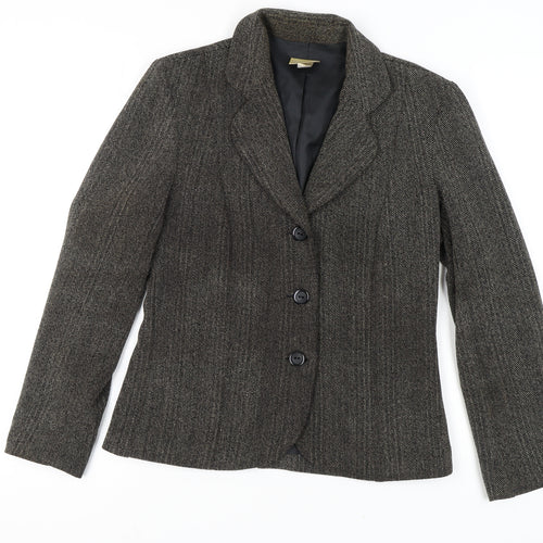 Caviar Women's Grey Herringbone Blazer Size 12