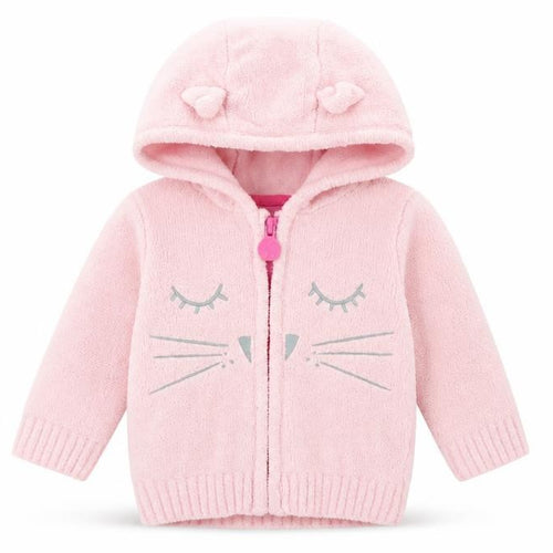 Joules Unisex Baby Pink Animal Cardigan, 6-9 Months, Hooded Zip