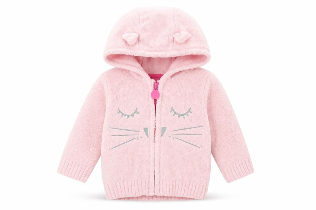 Joules Unisex Baby Pink Animal Cardigan, 6-9 Months, Hooded Zip