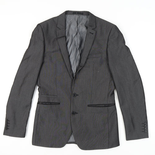 Next Men's Grey Striped Blazer 36R Regular Fit
