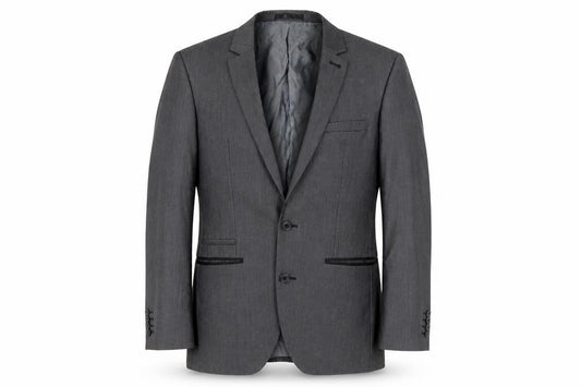Front view of Next Men's Grey Striped Blazer 36R Regular Fit