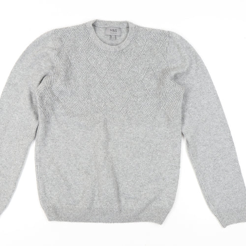 Marks and Spencer Men’s Grey Knit Pullover Jumper S