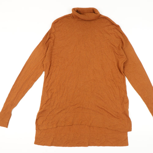 Marks and Spencer Women's Brown Roll Neck Jumper Size 10