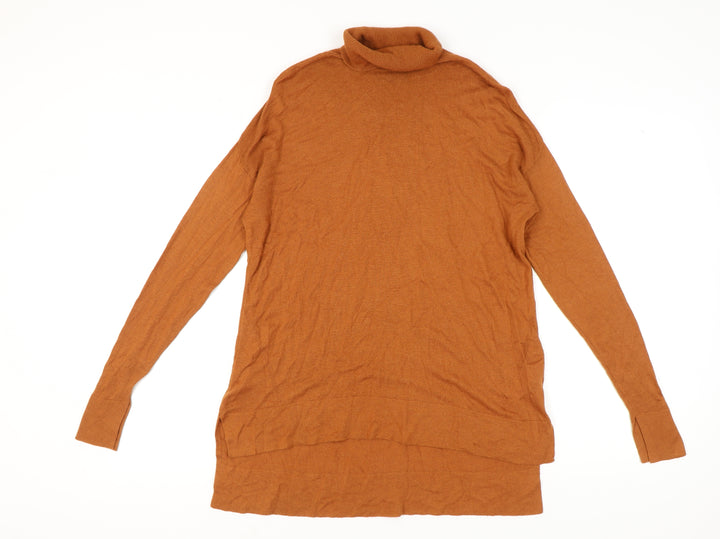 Marks and Spencer Women's Brown Roll Neck Jumper Size 10