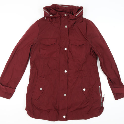 Next Women's Red Mid-Length Parka Jacket Size 12