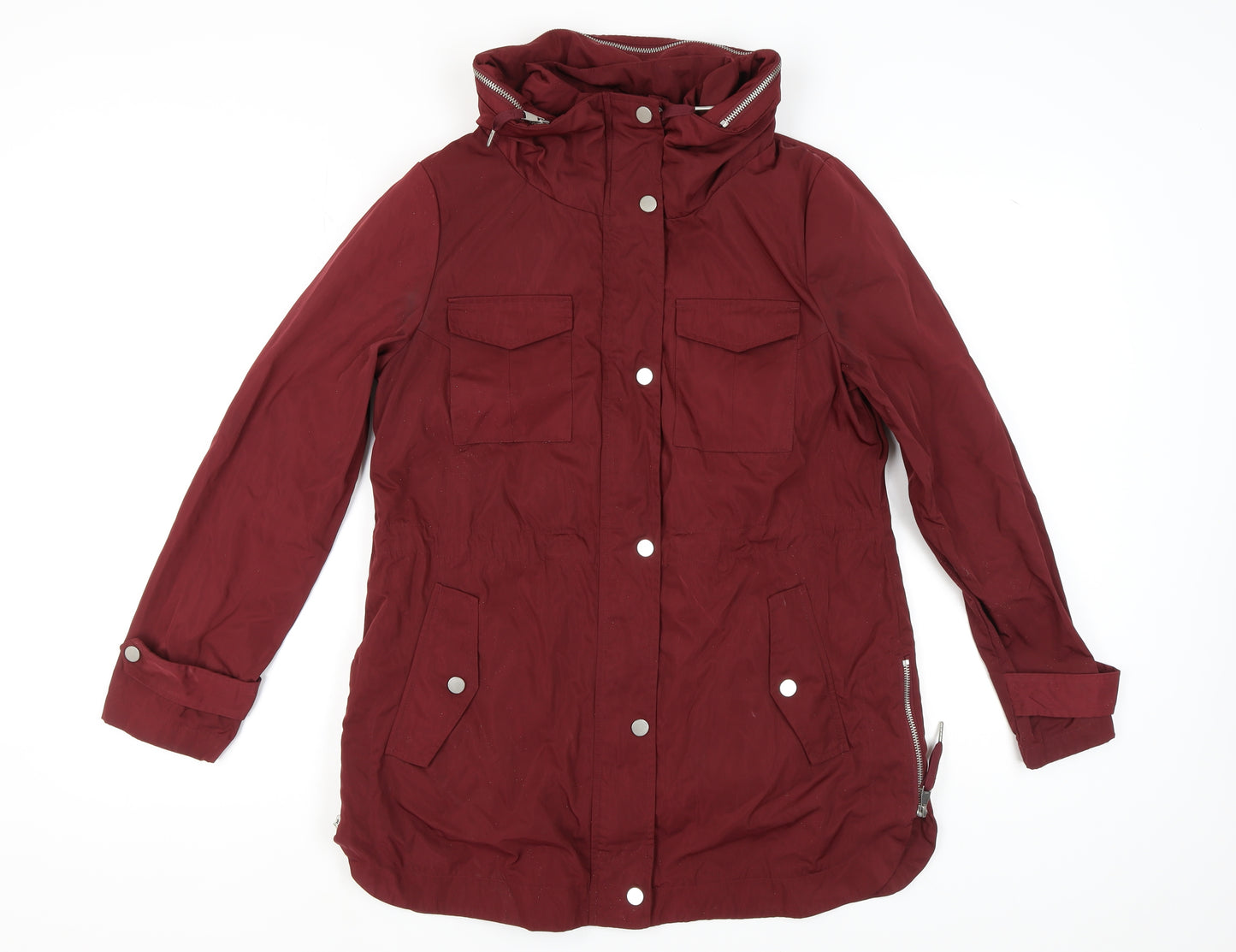 Next Women's Red Mid-Length Parka Jacket Size 12