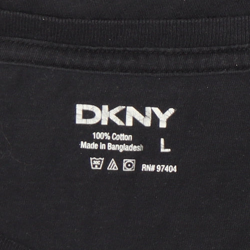 DKNY Women's Black L Basic T-Shirt