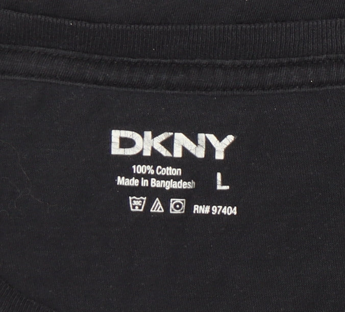 DKNY Women's Black L Basic T-Shirt
